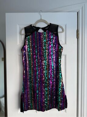 Weissman Iridescent Sequin Costume Dress in Purple, Teal, Gold